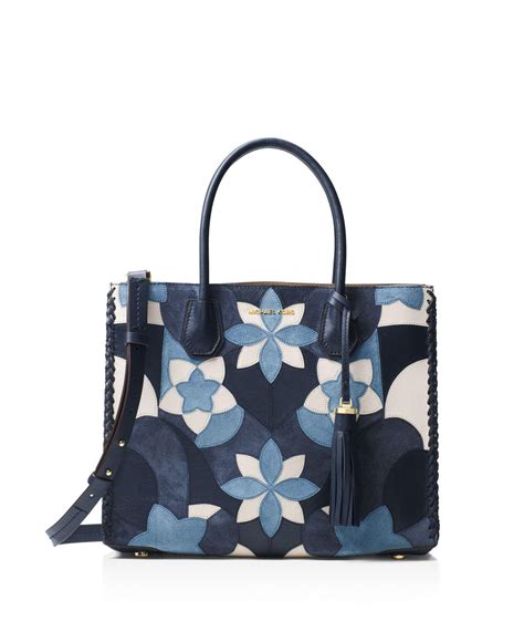 blue studio mercer blue floral patchwork michael kors|Mercer Medium Two.